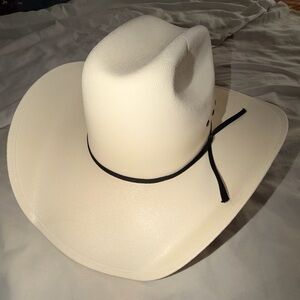 Cody James Cream Western Hat with Brown Leather Trim